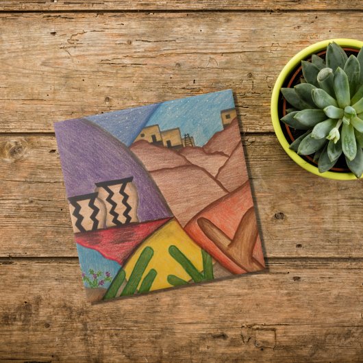 Desert Southwest Arizona Cactus keramische tegel Tegeltje