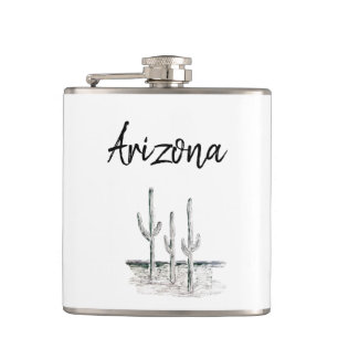 Desert Southwest Cactus Arizona Black White Heupfles