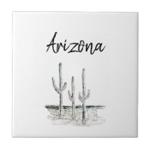 Desert Southwest Cactus Arizona Black White