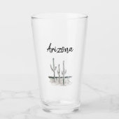 Desert Southwest Cactus Arizona Typografie Glas (Voorkant)