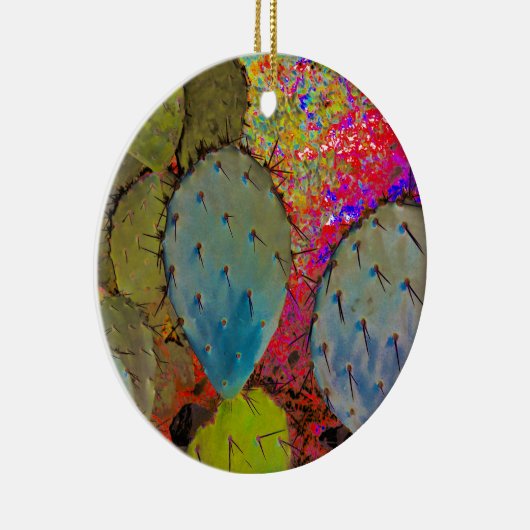 Desert Southwest Cactus Kerstmis Keramisch Ornament (Rechts)