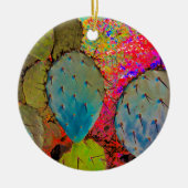 Desert Southwest Cactus Kerstmis Keramisch Ornament (Voorkant)