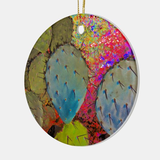 Desert Southwest Cactus Kerstmis Keramisch Ornament (Links)