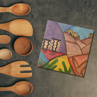 Desert Southwest Colorful Decorative Tegeltje