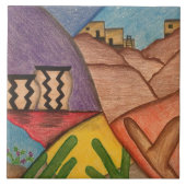 Desert Southwest Colorful Decorative Tegeltje (Voorkant)