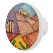 Desert Southwest Folk Art Arizona Keramische Knop (Rechts)