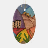 Desert Southwest Folk Art Kerstmis Keramisch Ornament (Rechts)