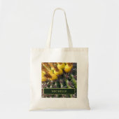 Desert Southwest Green Barrel Cactus Personalized Tote Bag (Voorkant)