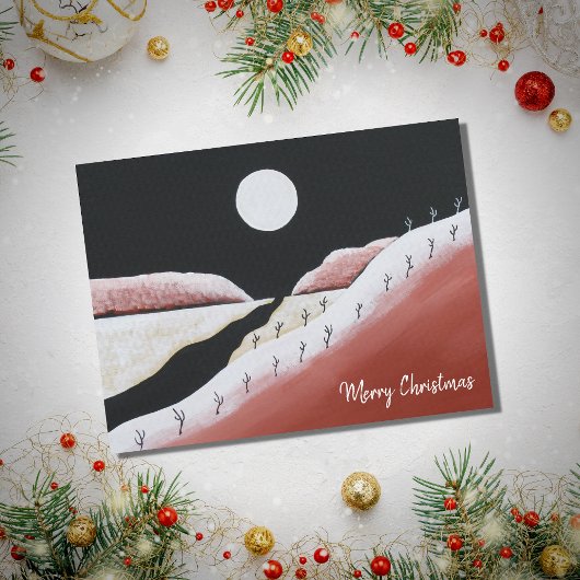 Desert Southwest Kerstcactus Feestdagenkaart