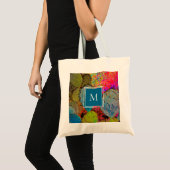 Desert Southwest Monogram Prickly Pear Cactus Tote Bag (Voorkant (product))