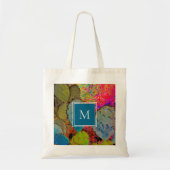 Desert Southwest Monogram Prickly Pear Cactus Tote Bag (Voorkant)