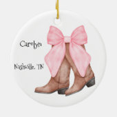 Desert/Southwest Pink Cowboy Boots Keramisch Ornament (Achterkant)