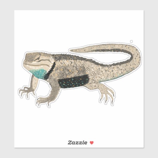 Desert Spiny Lizard Colour Pencil Natuur Art Sticker (Vel)