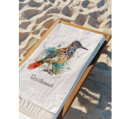 Desert Spirit, Roadrunner in Waterverf Bad Handdoek
