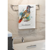 Desert Spirit, Roadrunner in Waterverf Bad Handdoek