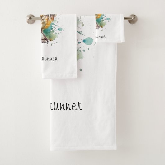 Desert Spirit, Roadrunner in Waterverf Bad Handdoek (Insitu)