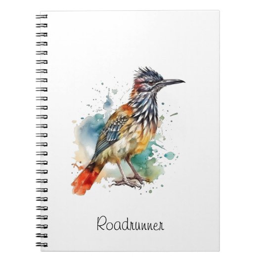 Desert Spirit, Roadrunner in Waterverf gewoonte Notitieboek (Voorkant)