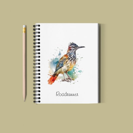 Desert Spirit, Roadrunner in Waterverf gewoonte Notitieboek