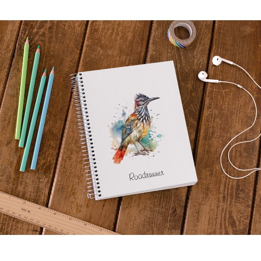 Desert Spirit, Roadrunner in Waterverf gewoonte Notitieboek