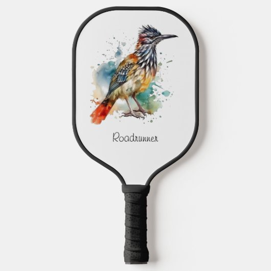 Desert Spirit, Roadrunner in Waterverf gewoonte Pickleball Paddle (Voorkant)