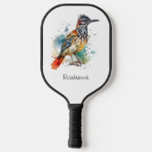 Desert Spirit, Roadrunner in Waterverf gewoonte Pickleball Paddle (Achterkant)