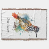 Desert Spirit, Roadrunner in Waterverf, op maat Deken (Voorkant)