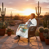 Desert Spirit, Roadrunner in Waterverf, op maat Fleece Deken