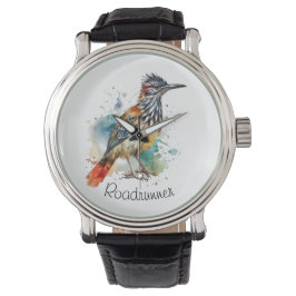 Desert Spirit, Roadrunner in Waterverf, op maat Horloge