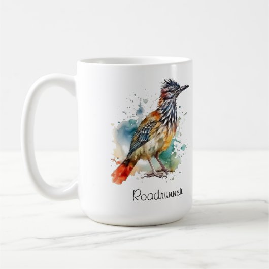 Desert Spirit, Roadrunner in Waterverf, op maat Koffiemok (Links)