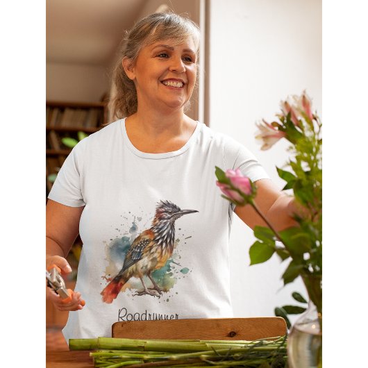 Desert Spirit, Roadrunner in Waterverf, op maat T-shirt