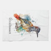 Desert Spirit, Roadrunner in Waterverf, op maat Theedoek (Horizontaal)