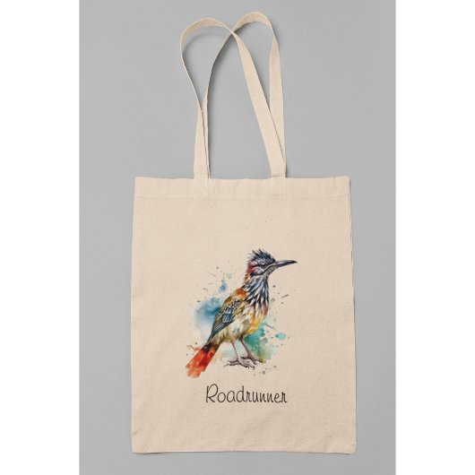Desert Spirit, Roadrunner in Waterverf, op maat Tote Bag