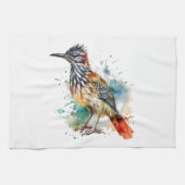 Desert Spirit, Roadrunner in Waterverf Theedoek (Horizontaal)