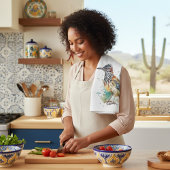 Desert Spirit, Roadrunner in Waterverf Theedoek