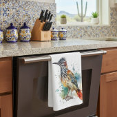 Desert Spirit, Roadrunner in Waterverf Theedoek