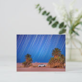 Desert Star Trails: Palm Trees & Pickup Truck Nigh Briefkaart (Staand voorkant)