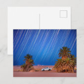 Desert Star Trails: Palm Trees & Pickup Truck Nigh Briefkaart (Voorkant / Achterkant)