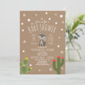 Desert Stars Wolf Pup Neutral Baby shower Kaart (Staand voorkant)