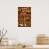 Desert Storm Chaos - Wildlife Weather Alert Comic Poster (Keuken)