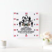 Desert Storm Combat Veteran Vierkante Klok (Huis)