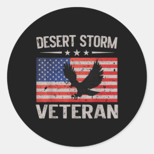 Desert Storm Veteran Persian War Service Ribbon Ronde Sticker