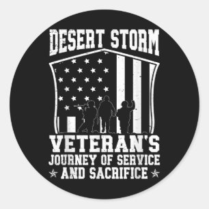 Desert Storm Veteran Persian War Service Ribbon Ronde Sticker