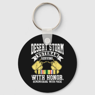Desert Storm Veteran Serving met Eer Perzische Wa Sleutelhanger