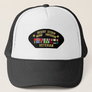 DESERT STORM WAR VETERAN TRUCKER HAT PET
