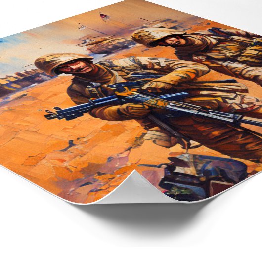 Desert Storm Warriors: explosieve actie in de Golf Poster (Hoek)