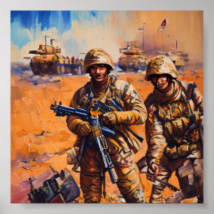 Desert Storm Warriors: explosieve actie in de Golf Poster