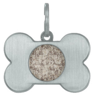 Desert Style Digital pixel beige Camouflage Huisdieren Naamplaatje