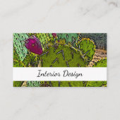 Desert Succulent Abstract Cactus Interieur Design Visitekaartje (Voorkant)