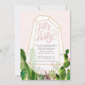 Desert Succulent Bachelorette of Party Invitation Kaart (Voorkant)
