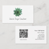 Desert Succulent Boho Botanical QR code Visitekaartje (Voorkant / Achterkant)